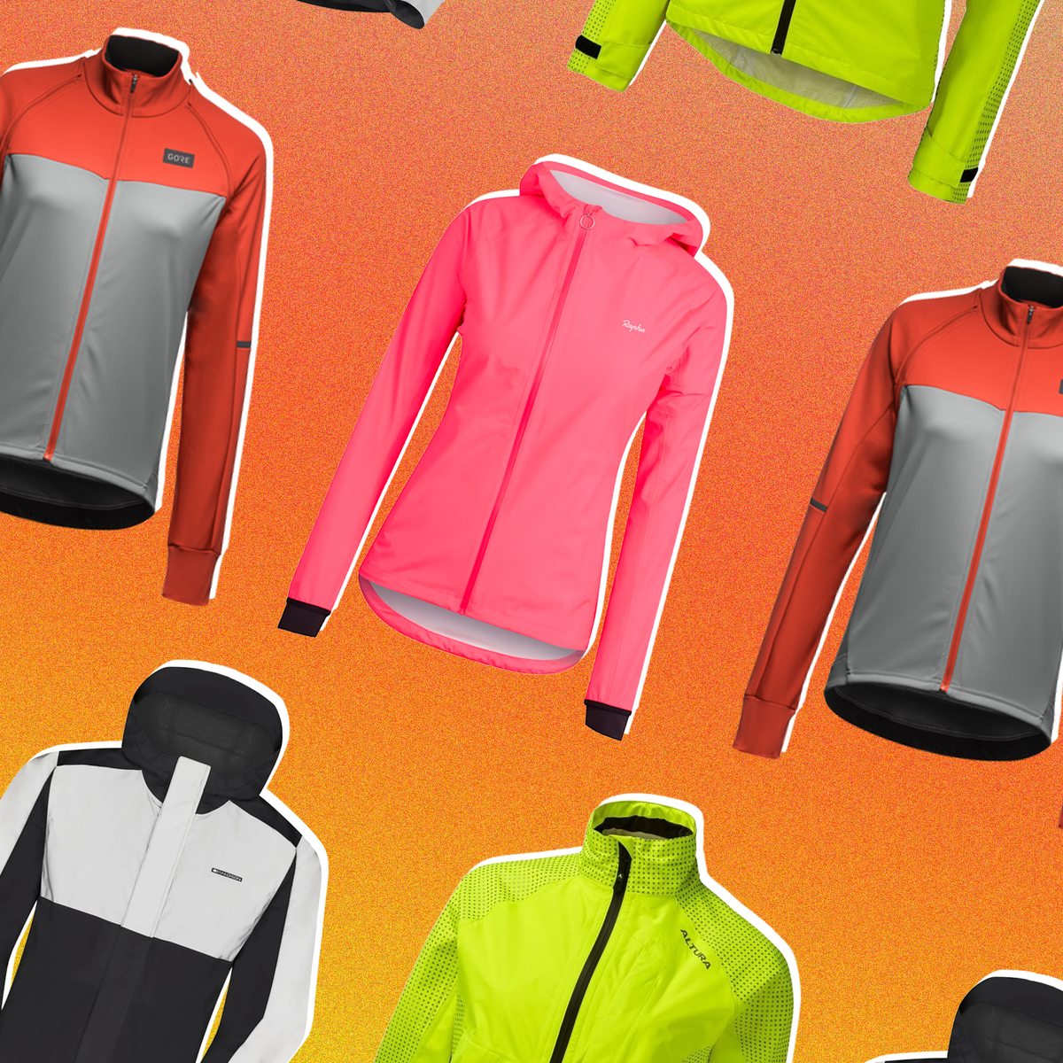 Hi vis waterproof cycling top jacket womens